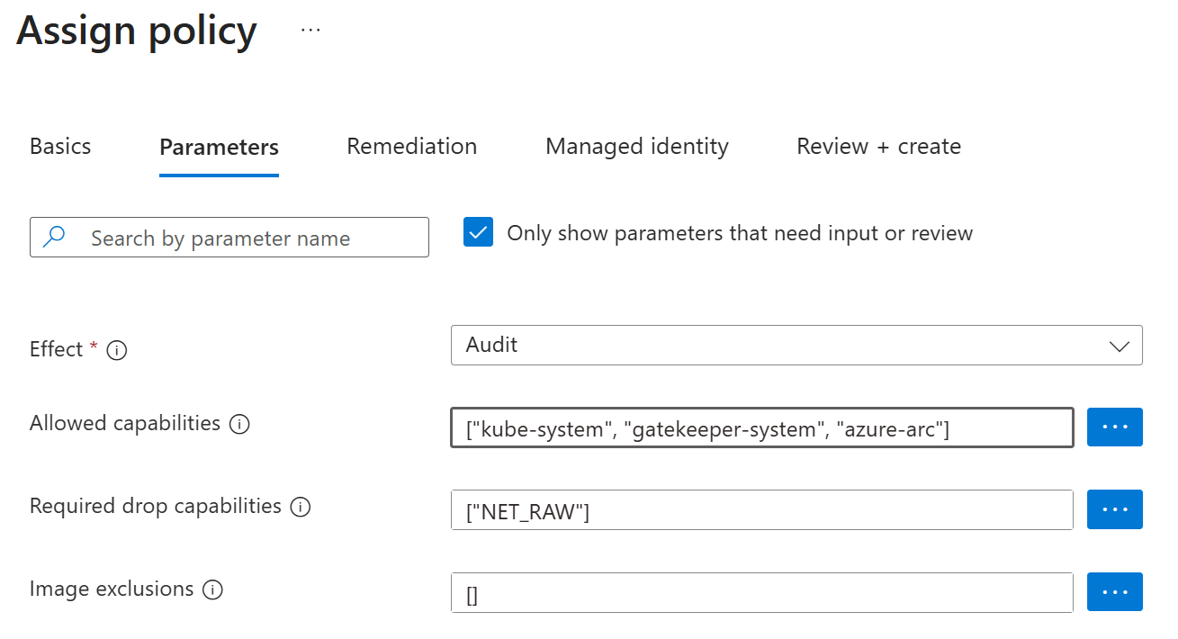 A screenshot of a custom mitigation policy for Azure pod-managed identities.