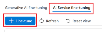 Screenshot of fine-tuning button in the Foundry.