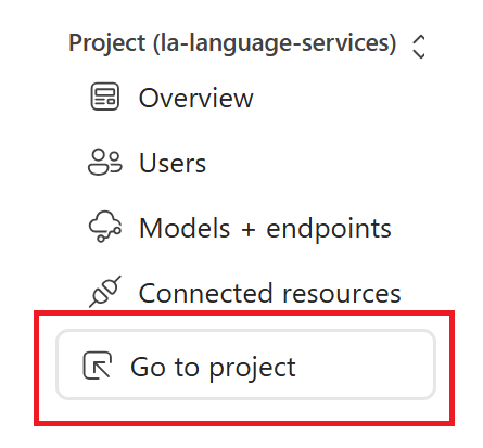 Screenshot the go-to-project button in the Foundry.