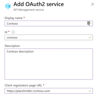 Screenshot of the OAuth 2.0 new server dialog box.