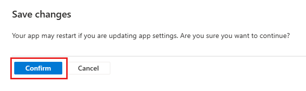 Screenshot outlining the continue button in the dialog after saving.