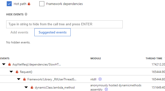 Screenshot of the trace explorer page showing Profiler traces.