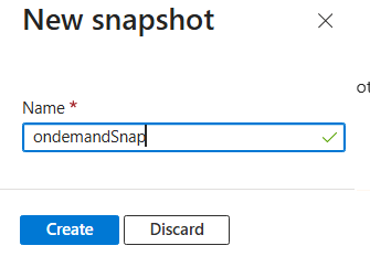 Screenshot that shows the New Snapshot window.