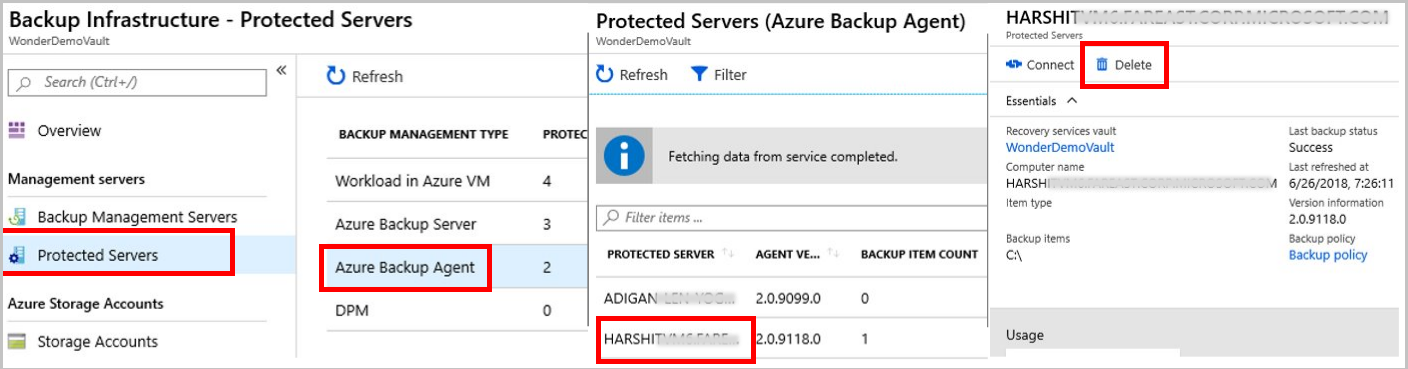 Screenshot that shows, for MARS, selecting your vault to open its dashboard.