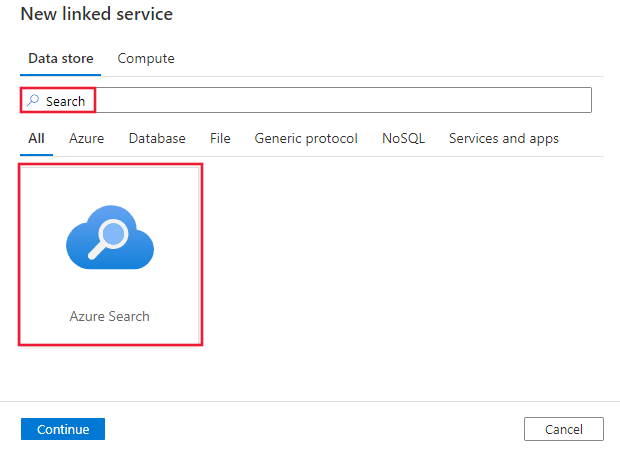 Select the Azure AI Search connector.