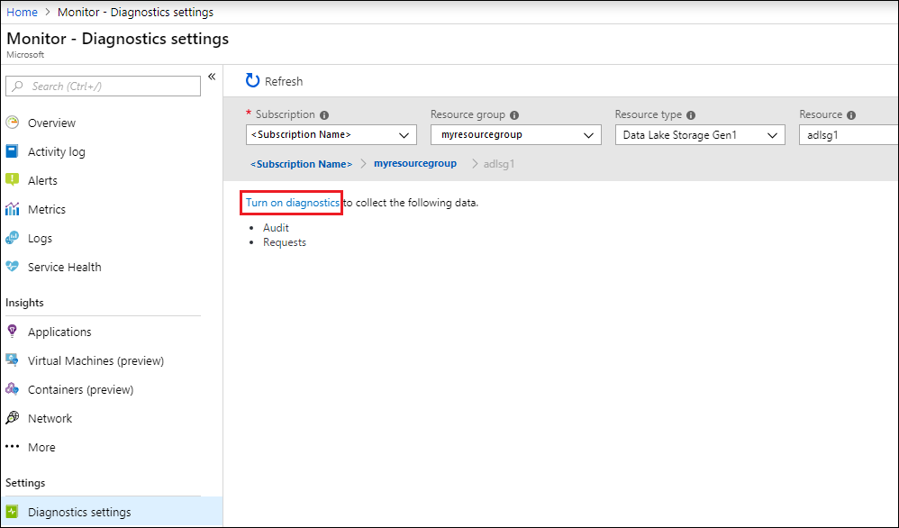 Diagnostics logs Diagnostics logs