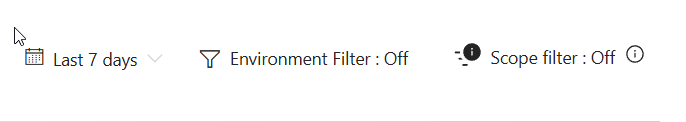 Screenshot of filters on cloud overview dashboard.