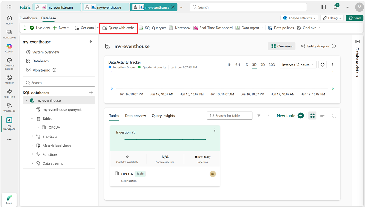 Screenshot showing the Explore your data button.