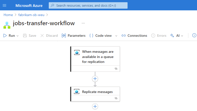 Screenshot shows the workflow designer with the underlying workflow.