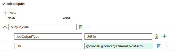 A screenshot showing how to configure outputs in the endpoint.