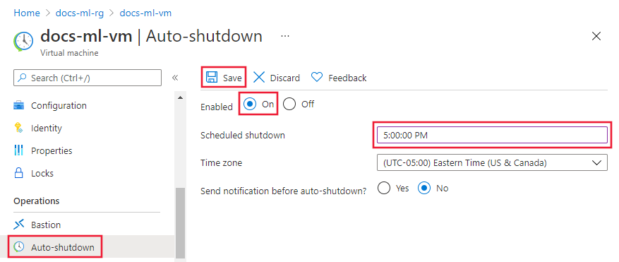 Screenshot of the autoshutdown option.