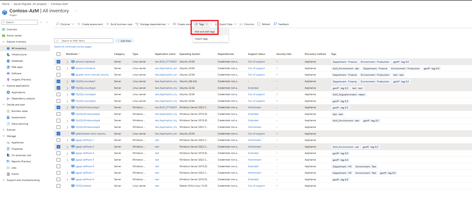 Screenshot shows how to add and edit tags.