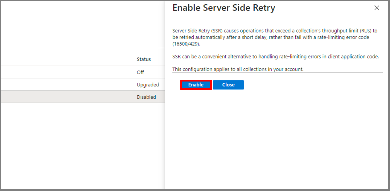 Screenshot of MongoDB SSR enable.