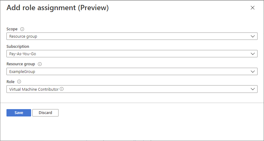 Screenshot of adding role assignment pane for system-assigned managed identity.