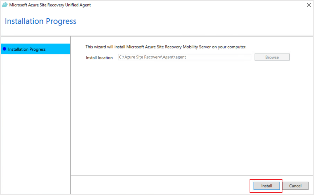 Image showing Install UI option for Mobility Service