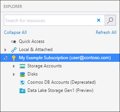 Screenshot of Microsoft Azure Storage Explorer - Connect window.