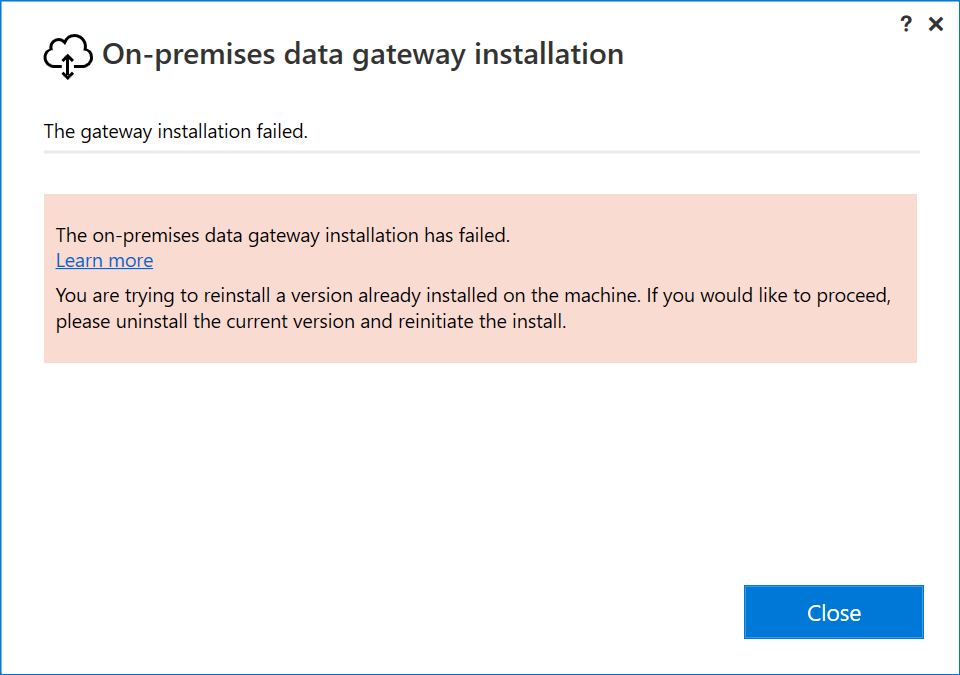 Screenshot of the update version is the same as the installed version message.