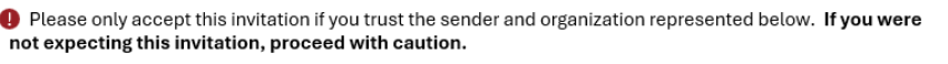 Screenshot of the phishing warning in the email.
