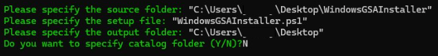 Screenshot of command line to install a client.
