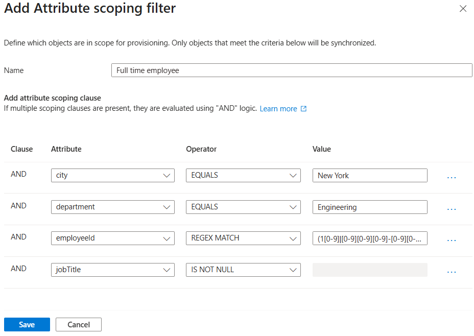 Scoping filter