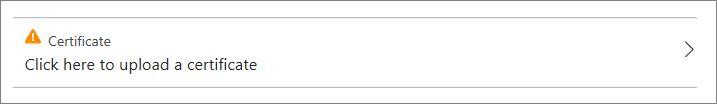 Certificate field with upload option in application proxy settings.