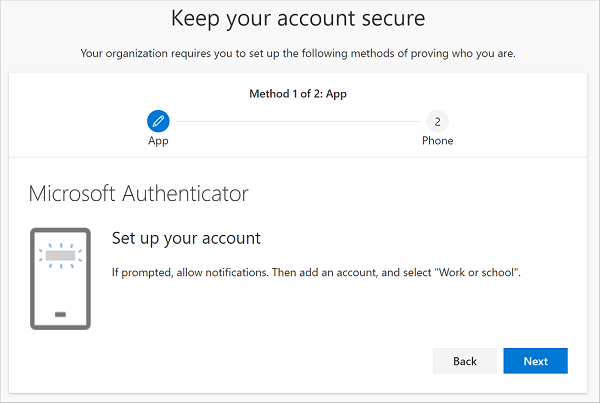 Screenshot that shows the combined security information registration enhanced experience.
