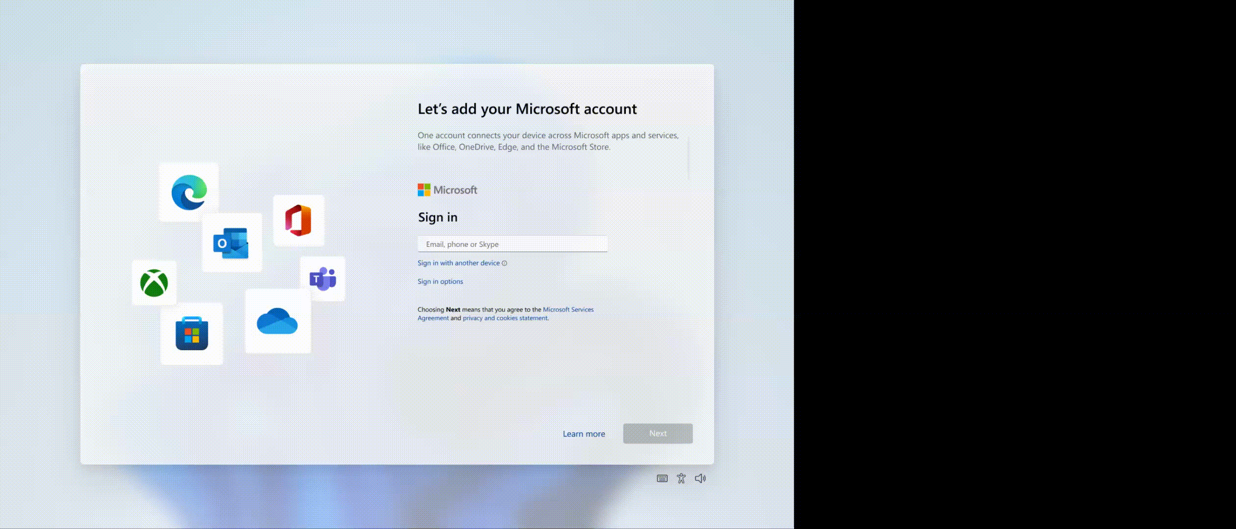 Animation of how to sign in to Windows 11 out of box by using a passkey.