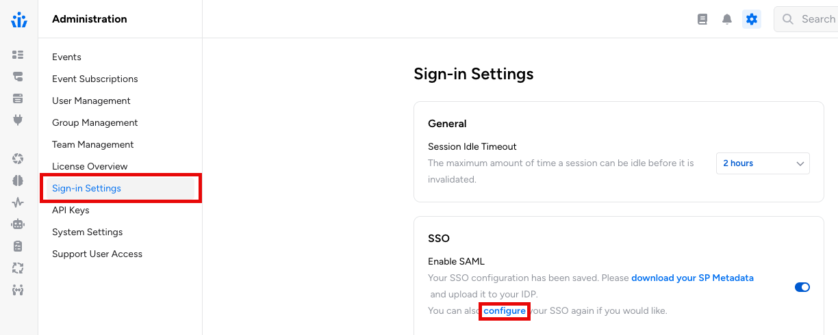 Screenshot that shows the Configuration Settings.