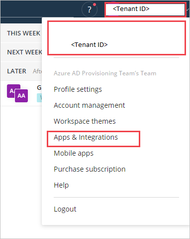 Screenshot of Apps & Integrations.