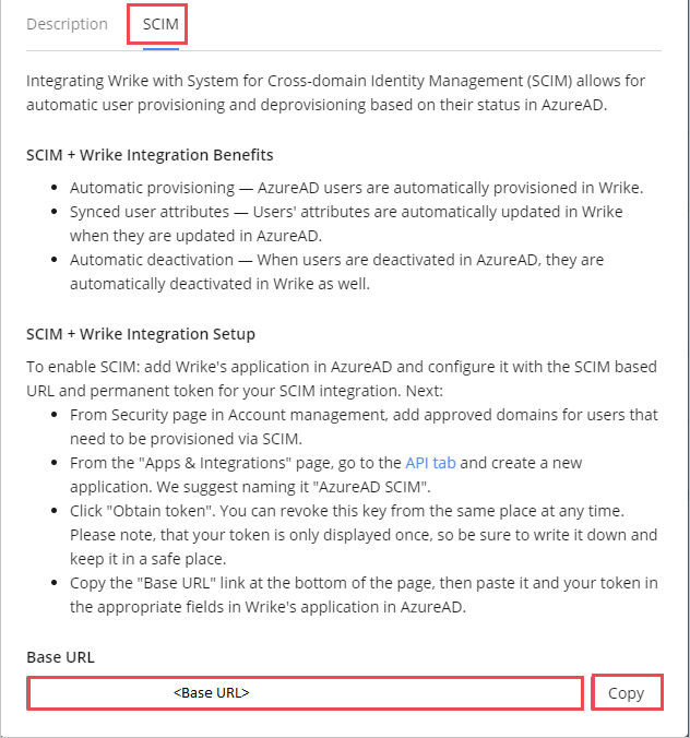 Screenshot of Base URL.