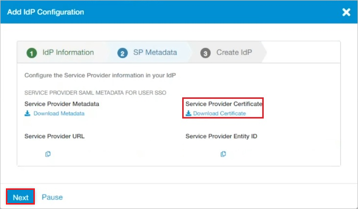 Screenshot of Zscaler Private Access (ZPA) SP certificate.