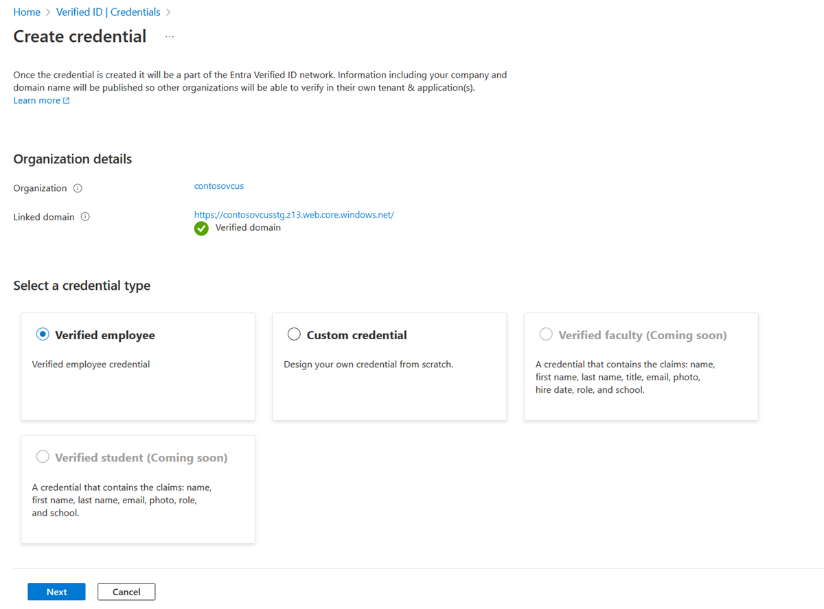 Screenshot of the quickstart start screen.