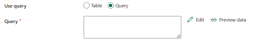 Screenshot showing Use query - Query.