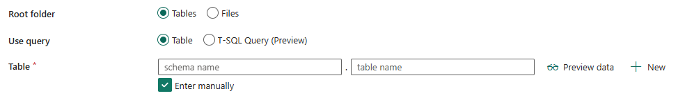 Screenshot showing table name with schema.
