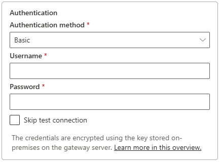 Screenshot showing the Basic authentication method for SAP HANA.