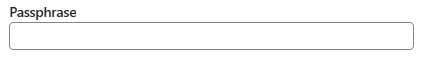 Screenshot showing the passphrase option.