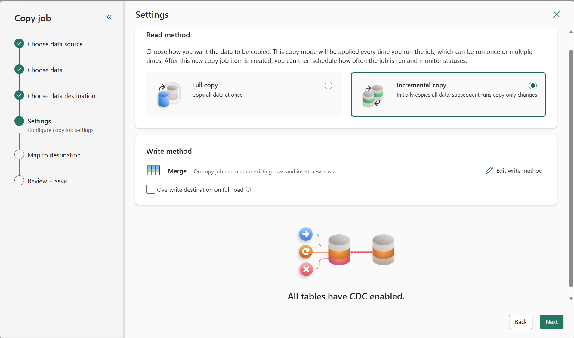 Screenshot showing where to select the CDC.