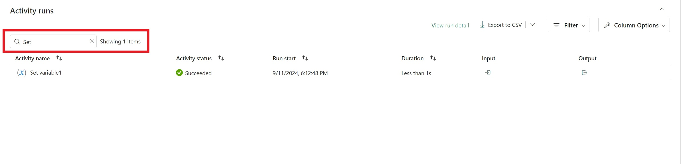 Screenshot of keyword filtering results.