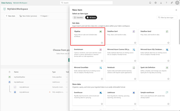 Screenshot showing the new pipeline button.
