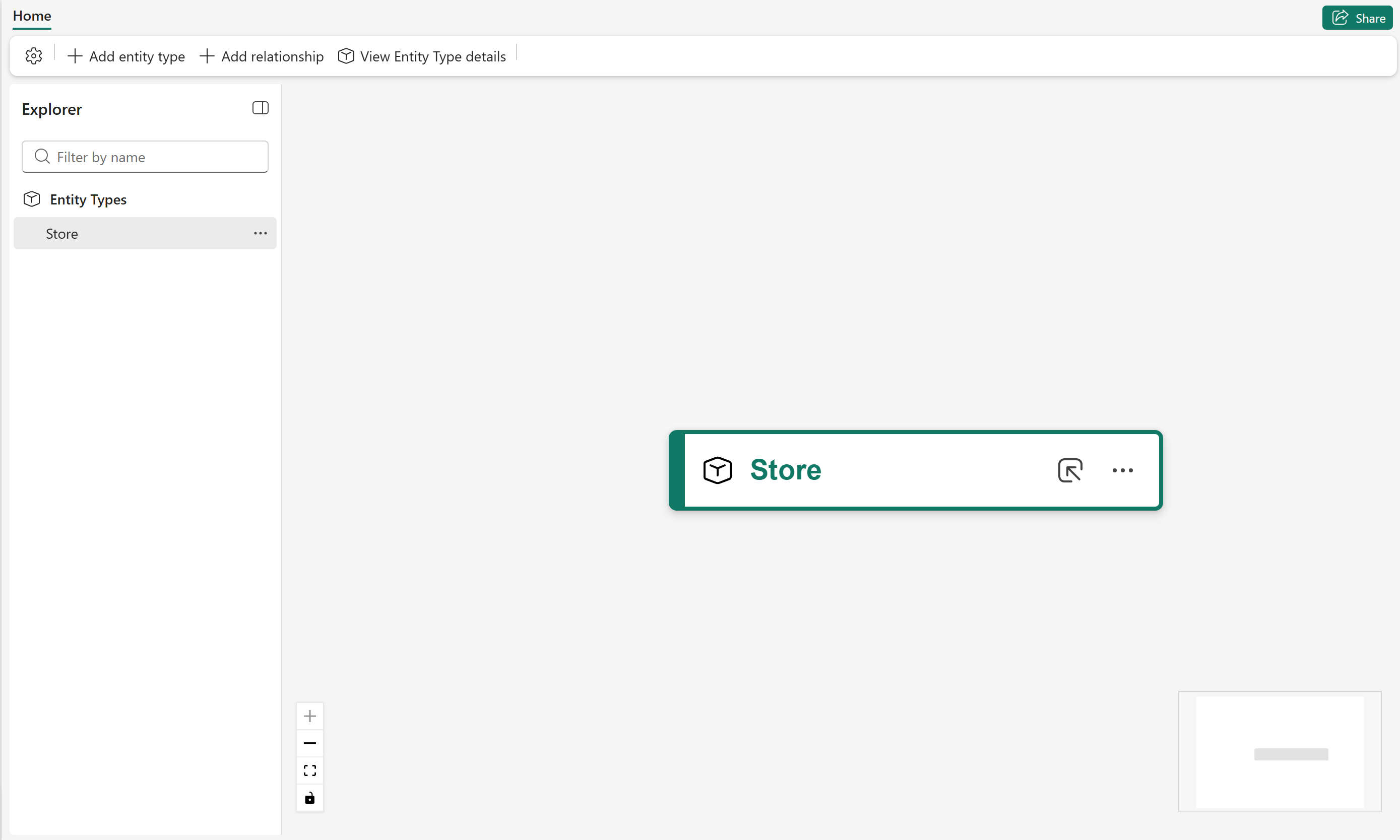 Screenshot of the new entity type on the canvas.