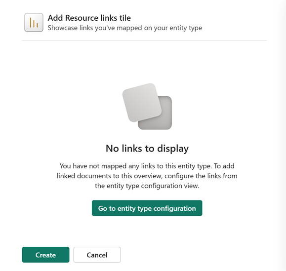 Screenshot of the empty link tile configuration.