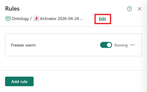 Screenshot of editing the overall activator instance used for ontology rules.