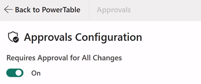 Screenshot of toggling the approval requirement to On.