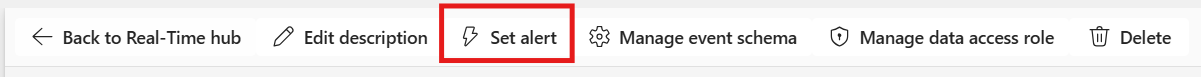 Screenshot of the Set alert button in the upper toolbar.