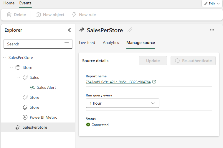 Screenshot of the query frequency value in the data source for an Activator rule.
