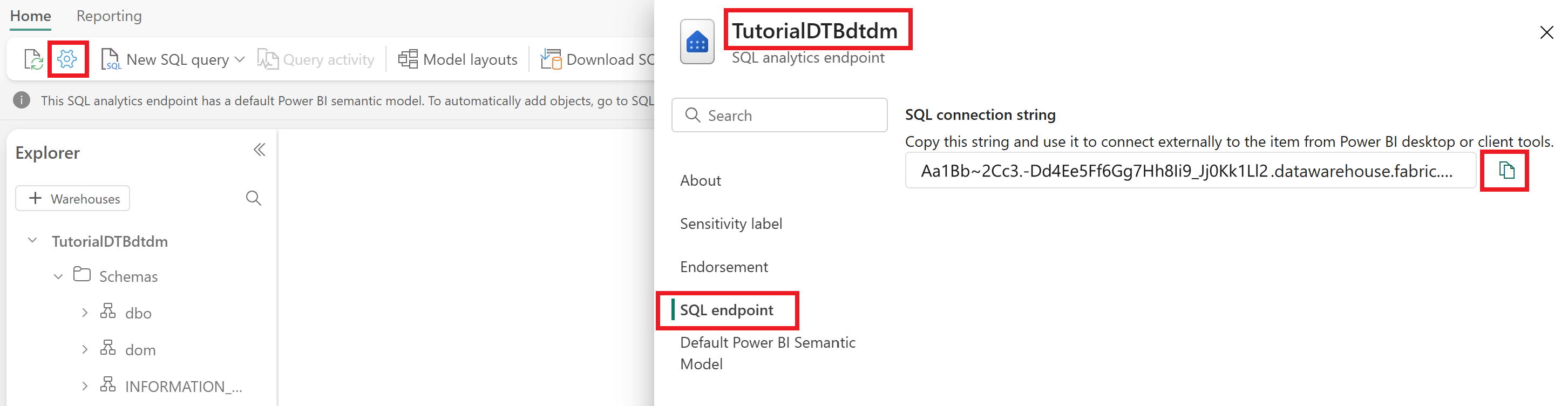 Screenshot of copying the SQL values.