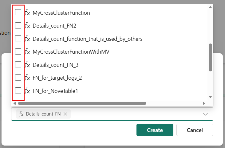 Screenshot of the pop-up menu showing the option to move multiple functions to the same folder.