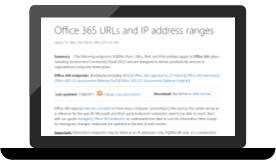 Screenshot that shows the Identify Microsoft 365 traffic.