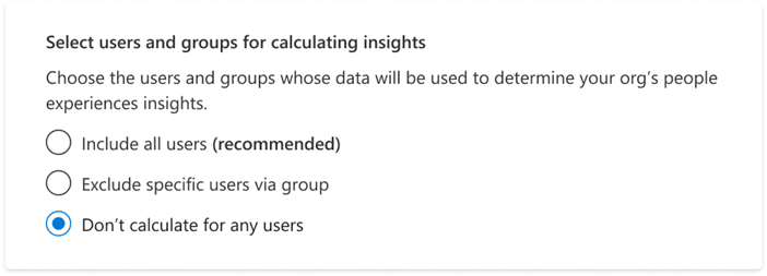 Screenshot: Org settings option to opt out of people experiences insights.