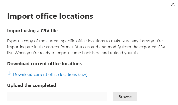 Screenshot of the CSV import message.